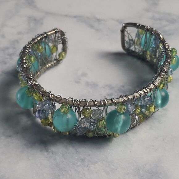 Handmade Blue/Green Bracelet  - Picture 1 of 3